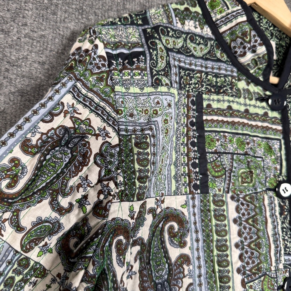 BonWorth Sz Large Jacket Paisley Patchwork Quilted Cottagecore Light Reversible - Picture 4 of 7